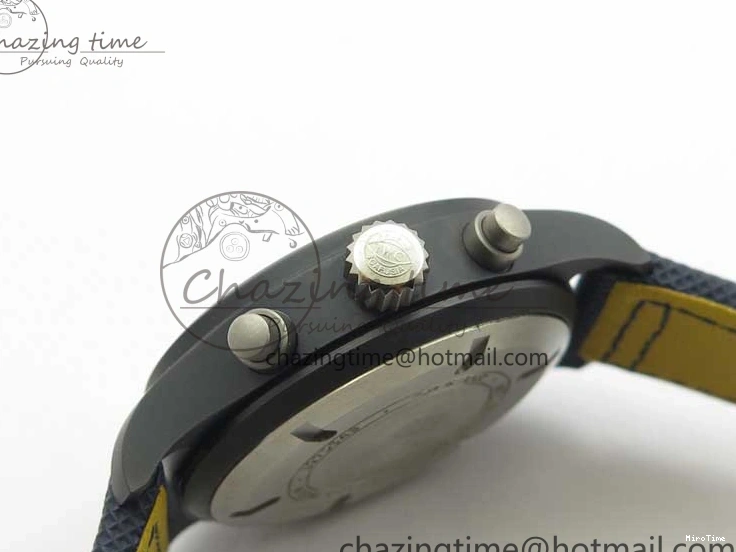 MIROTIME 0304 Reliable Pilot Chrono Blue Angels Black Ceramic ZF Best Edition on Blue Leather Strap A 7088